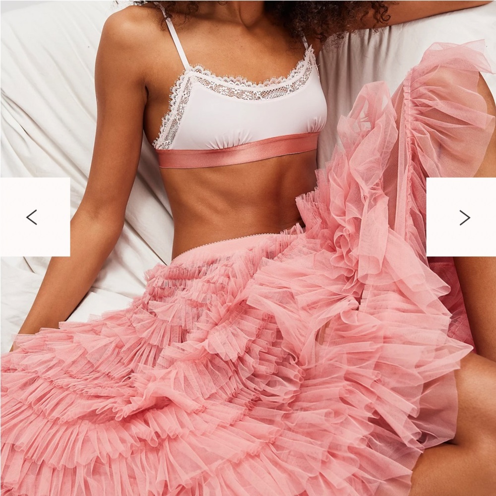FP Movement by Free People White and Pink Lace Bralette